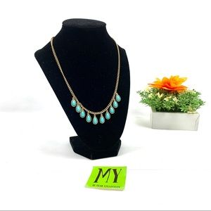 Turquoise Tear Drop Pendants Necklace